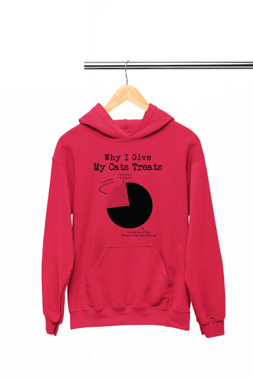 Why I Give My Cats Treats Hoodie (Red, S)