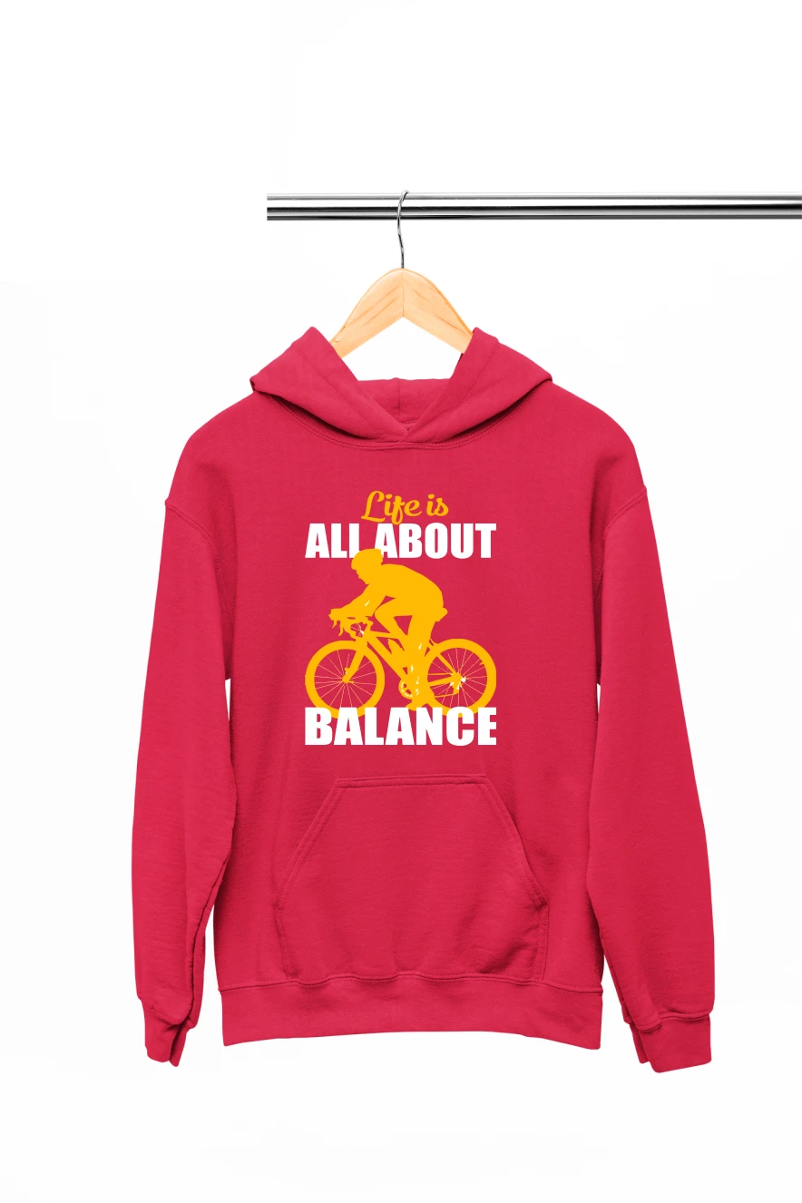 Life Is All About Balance Hoodie (Red, S)