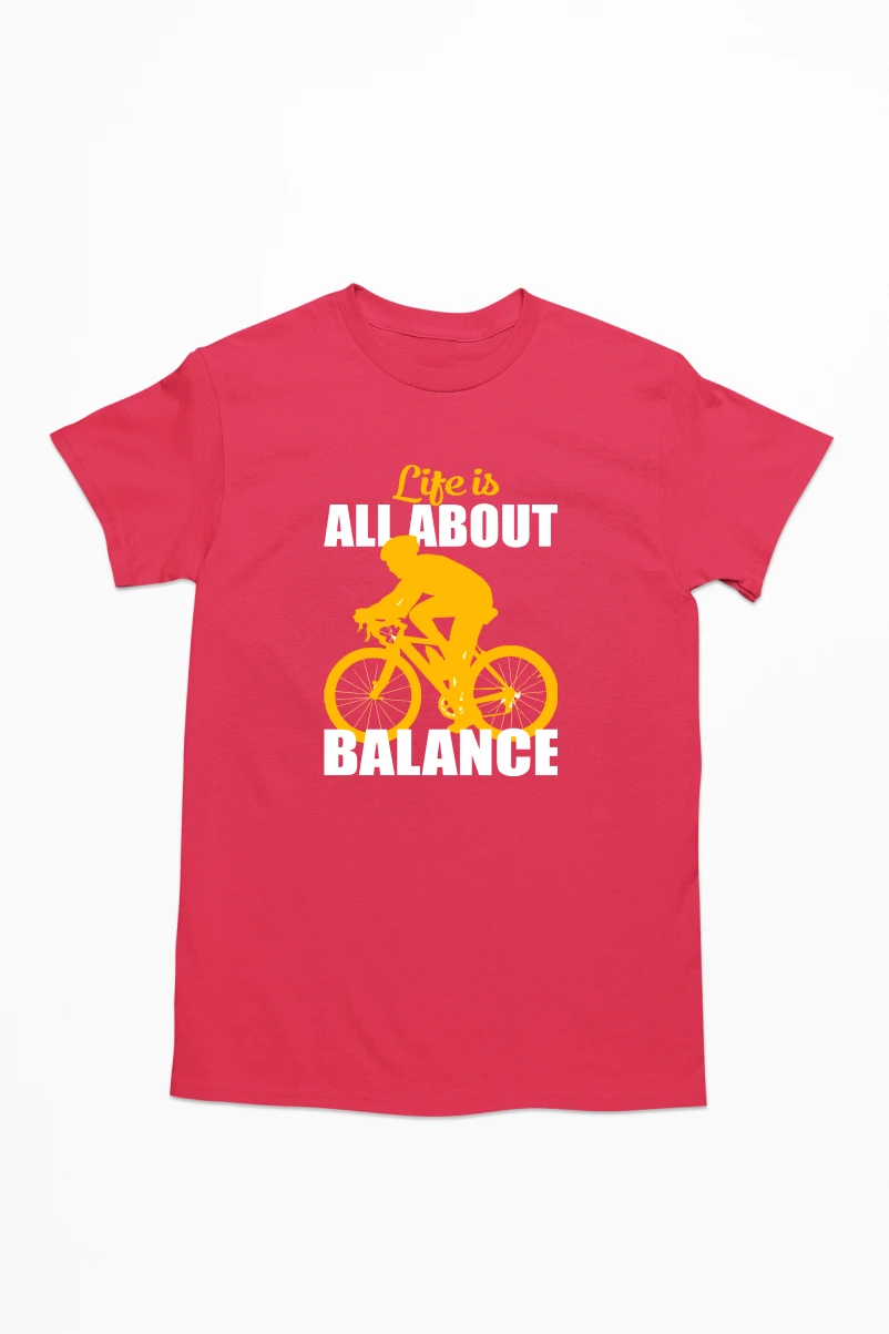 Life Is All About Balance Men's Tshirt (Red, S)