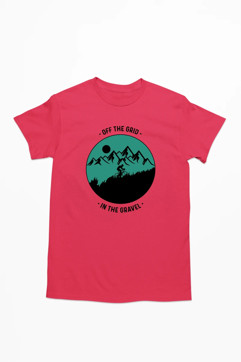 Off the Grid In the Gravel Men's Tshirt (Red, S)