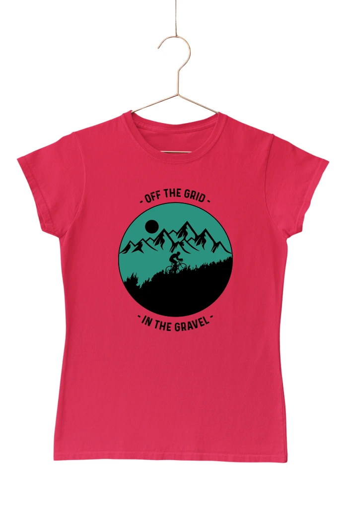 Off the Grid In the Gravel Women's Tshirt (Red, S)