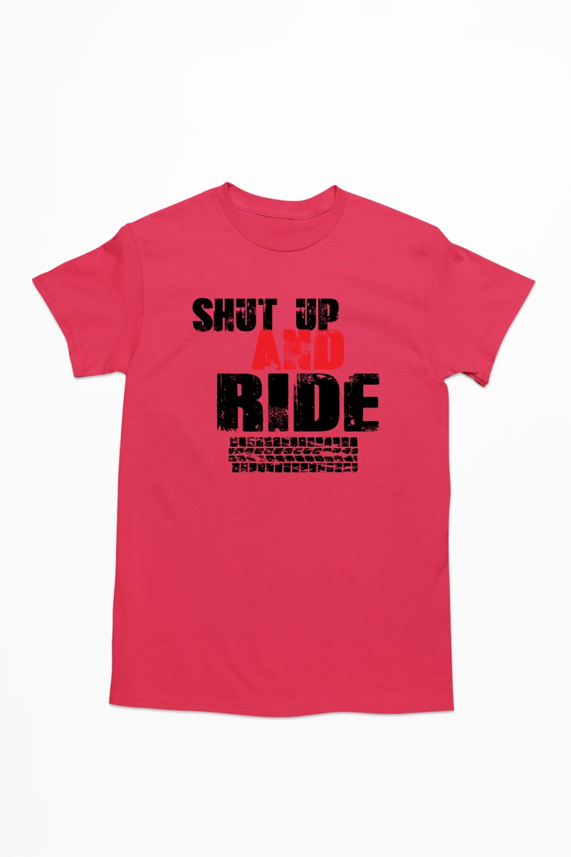 Shut Up and Ride Men's Tshirt (Red, S)