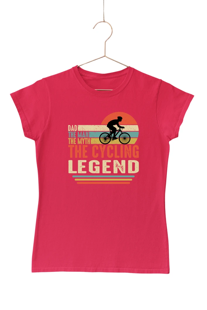 The Man The Myth The Cycling Legend Women's Tshirt (Red, S)