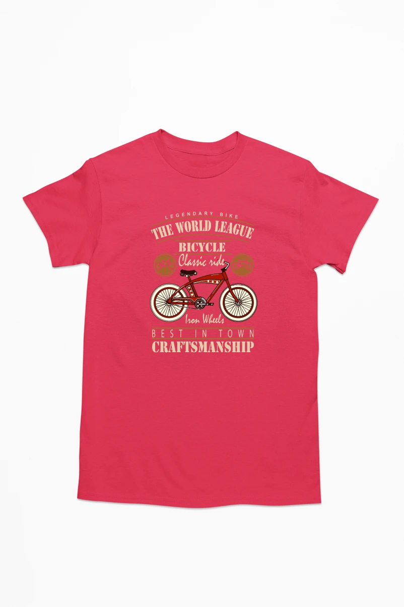 The World League Bicycle Men's Tshirt (Red, S)