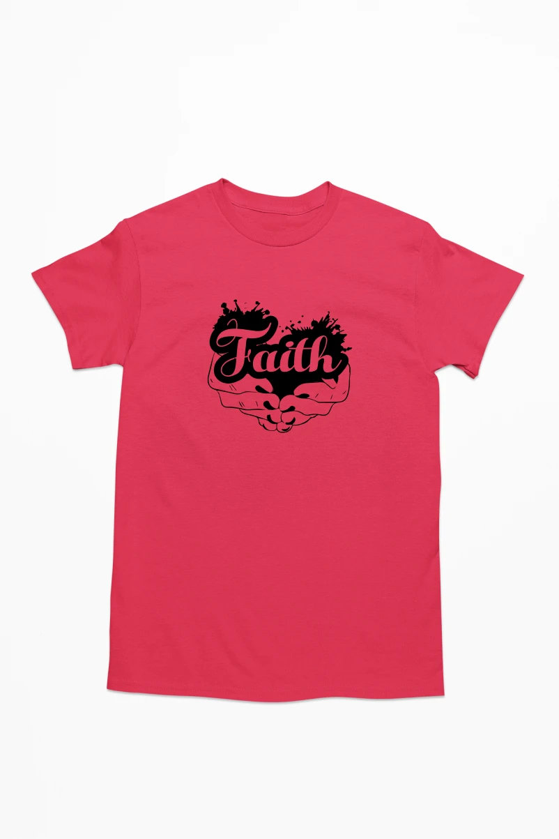 Faith Art Men's Tshirt (Red, S)