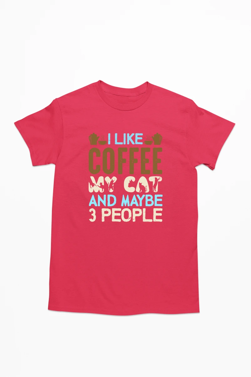 I Like Coffee My Cat and Maybe 3 People Men's Tshirt