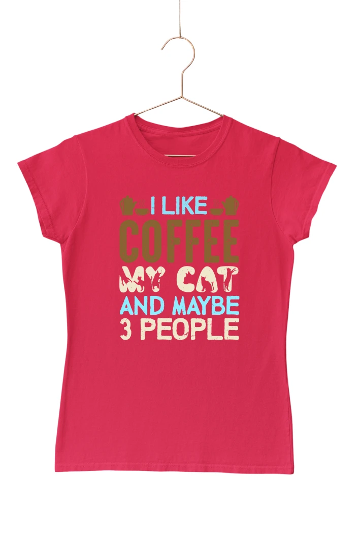 I Like Coffee My Cat and Maybe 3 People Women's Tshirt