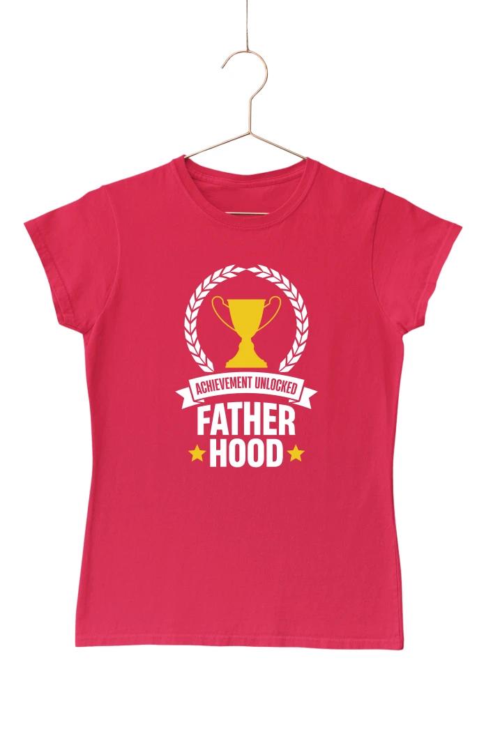 Achievement Unlocked Fatherhood Women's Tshirt (Red, S)