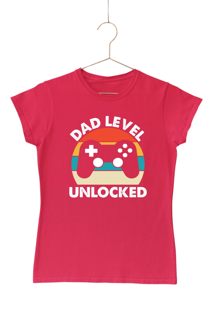 Dad Level Unlocked Women's Tshirt (Red, S)
