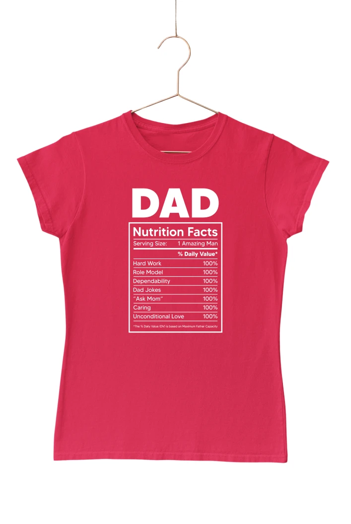 Dad Nutrition Facts Women's Tshirt (Red, S)