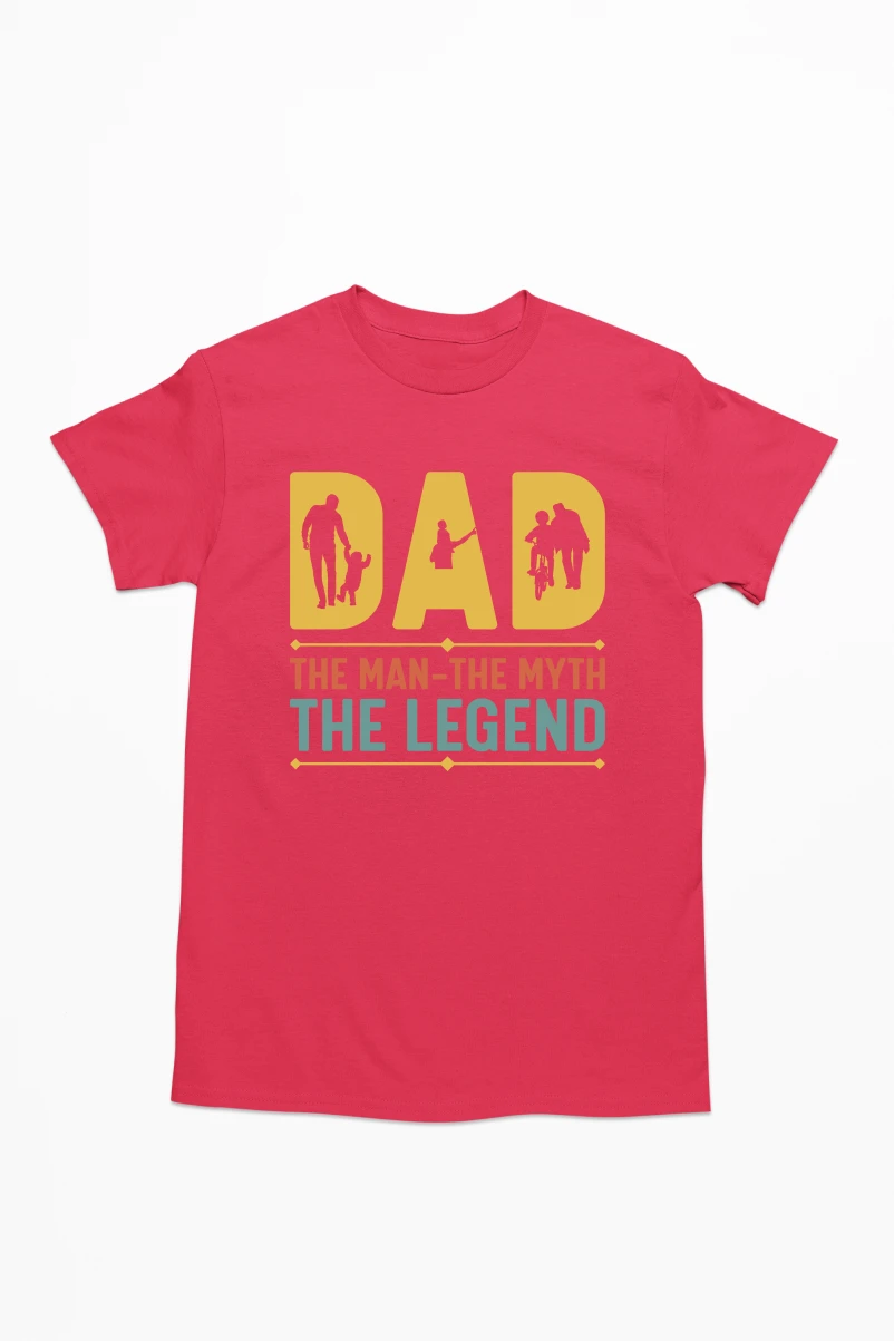 Dad The Man The Myth The Legend Men's Tshirt (Red, S)