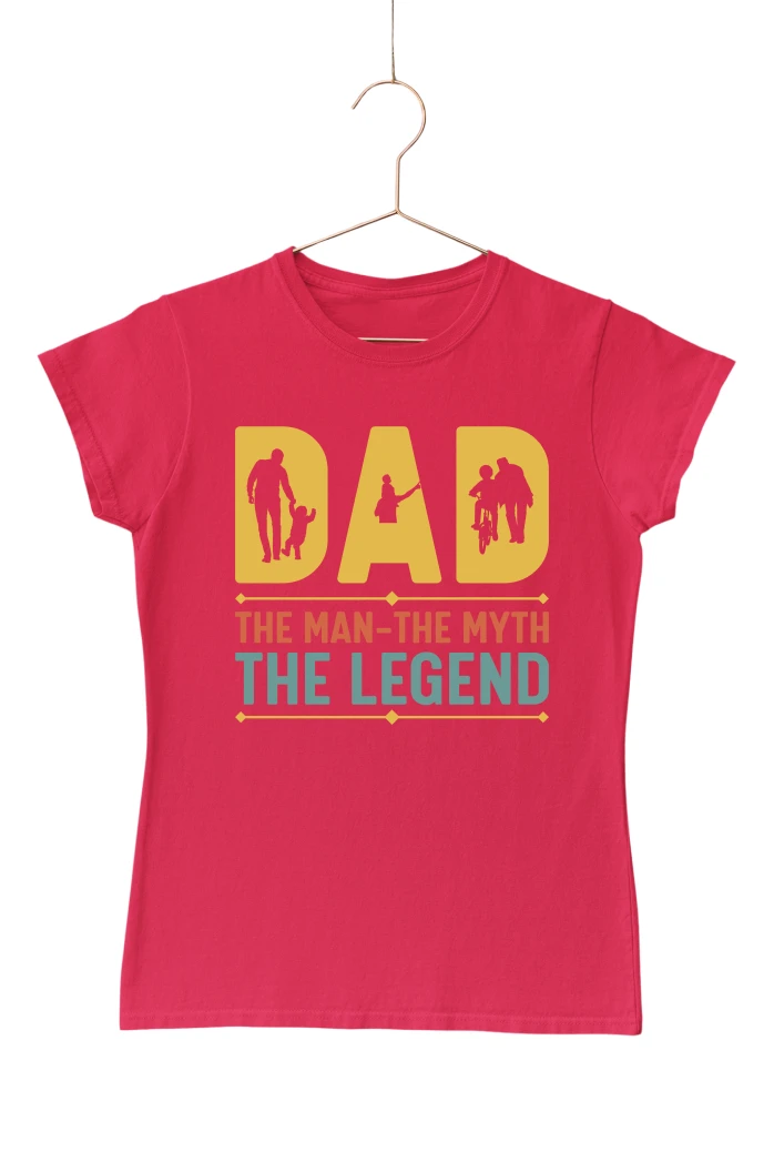 Dad The Man The Myth The Legend Women's Tshirt (Red, S)