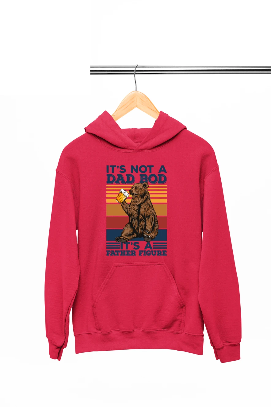 It's Not a Dad Bod It's a Father Figure Hoodie (Red, S)