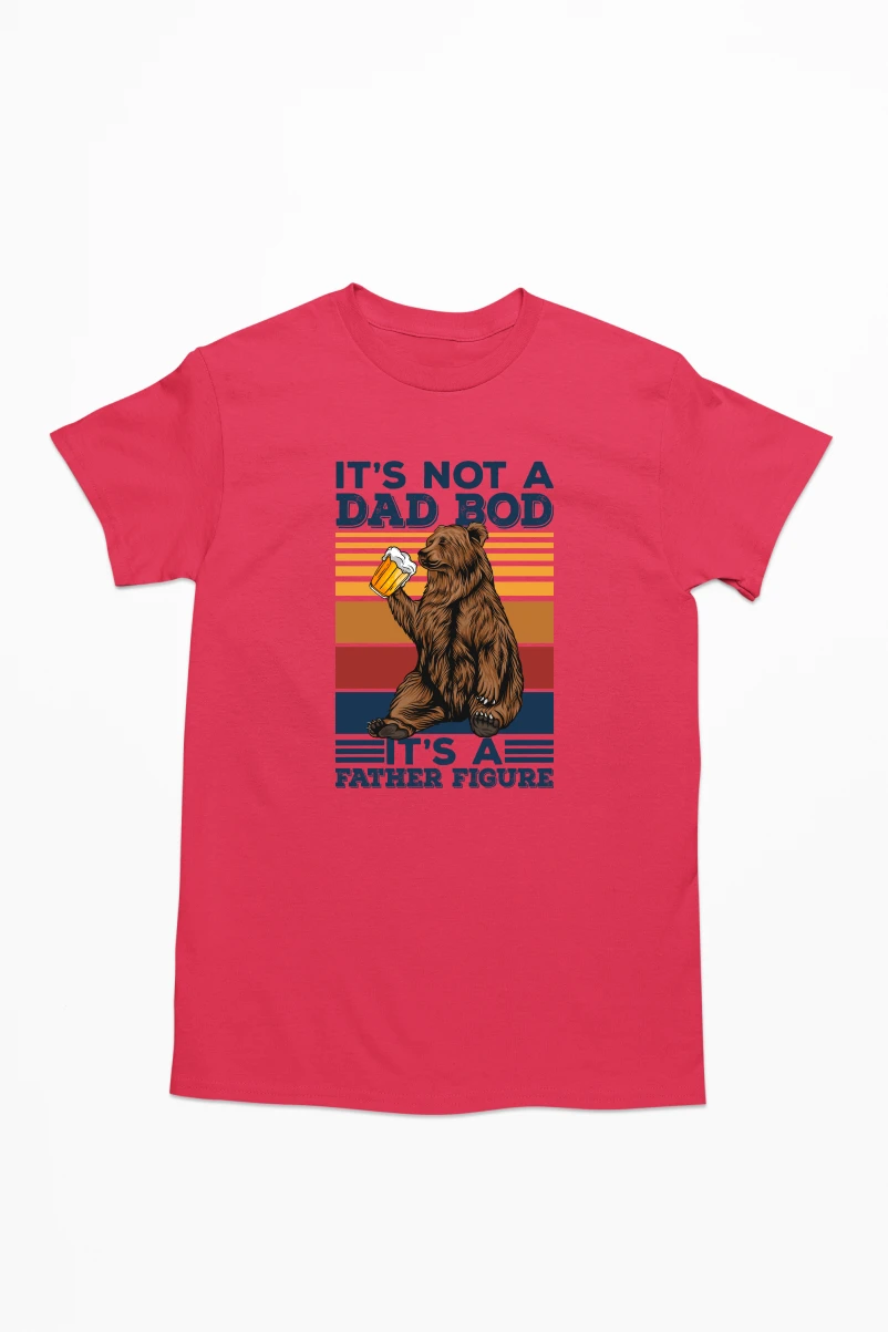 It's Not a Dad Bod It's a Father Figure Men's Tshirt (Red, S)
