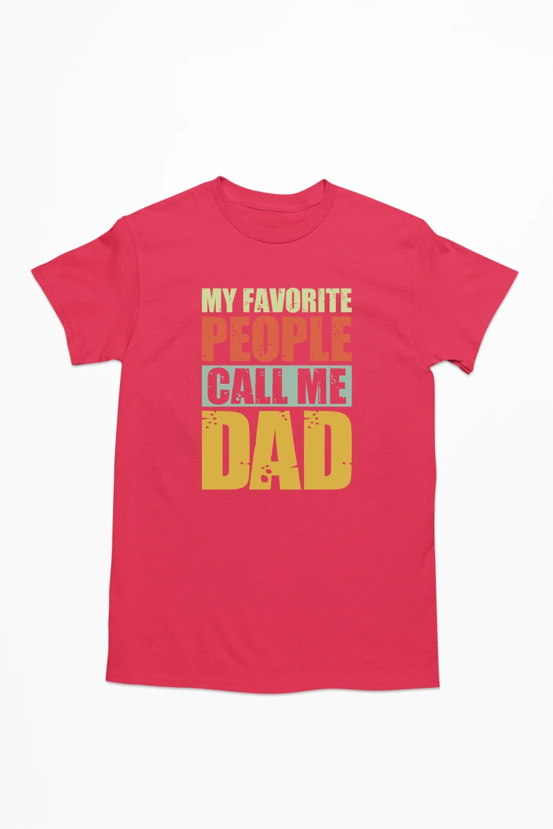 My Favorite People Call Me Dad Men's Tshirt (Red, S)