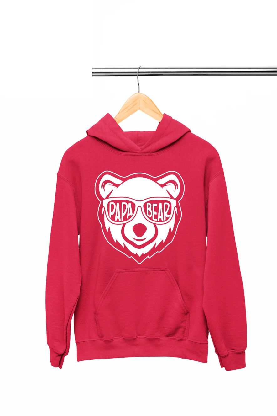 Papa Bear Hoodie (Red, S)