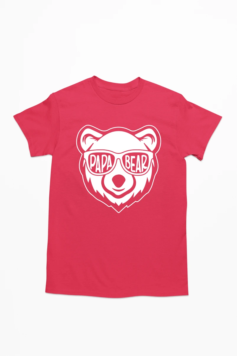 Papa Bear Men's Tshirt (Red, S)