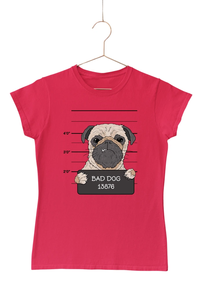 Bad Dog Women's Tshirt (Red, S)