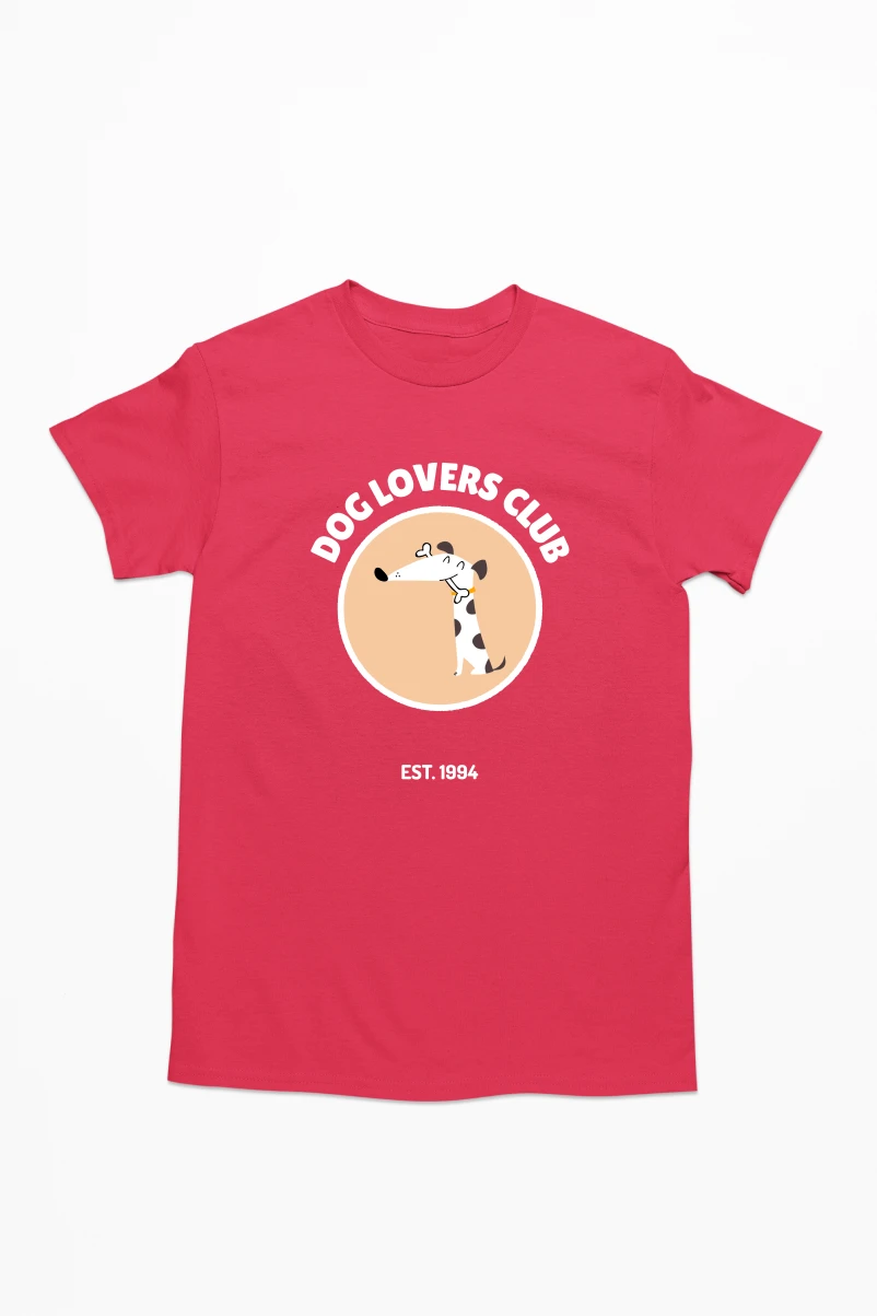 Dog Lovers Club Men's Tshirt (Red, S)