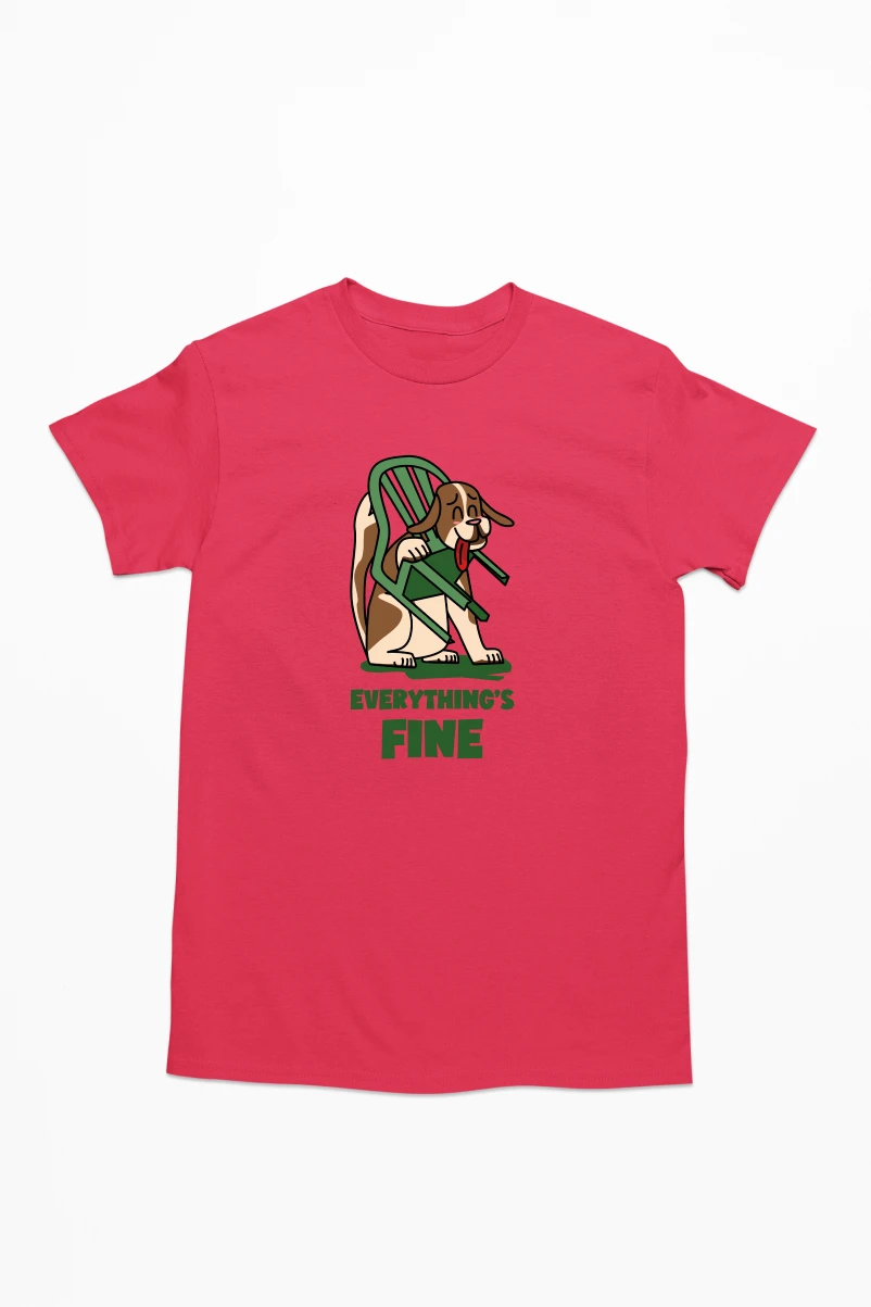 Everything's Fine Men's Tshirt (Red, S)