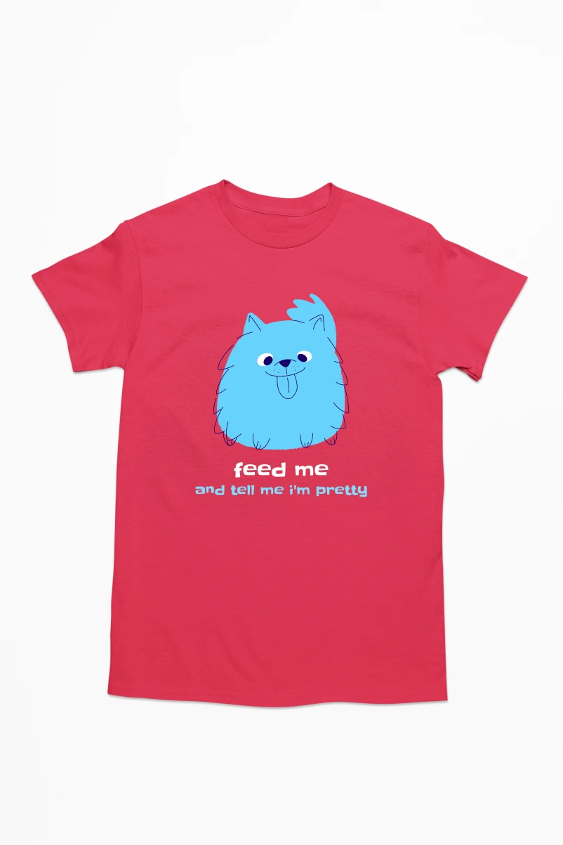 Feed Me and Tell Me I'm Pretty Men's Tshirt (Red, S)