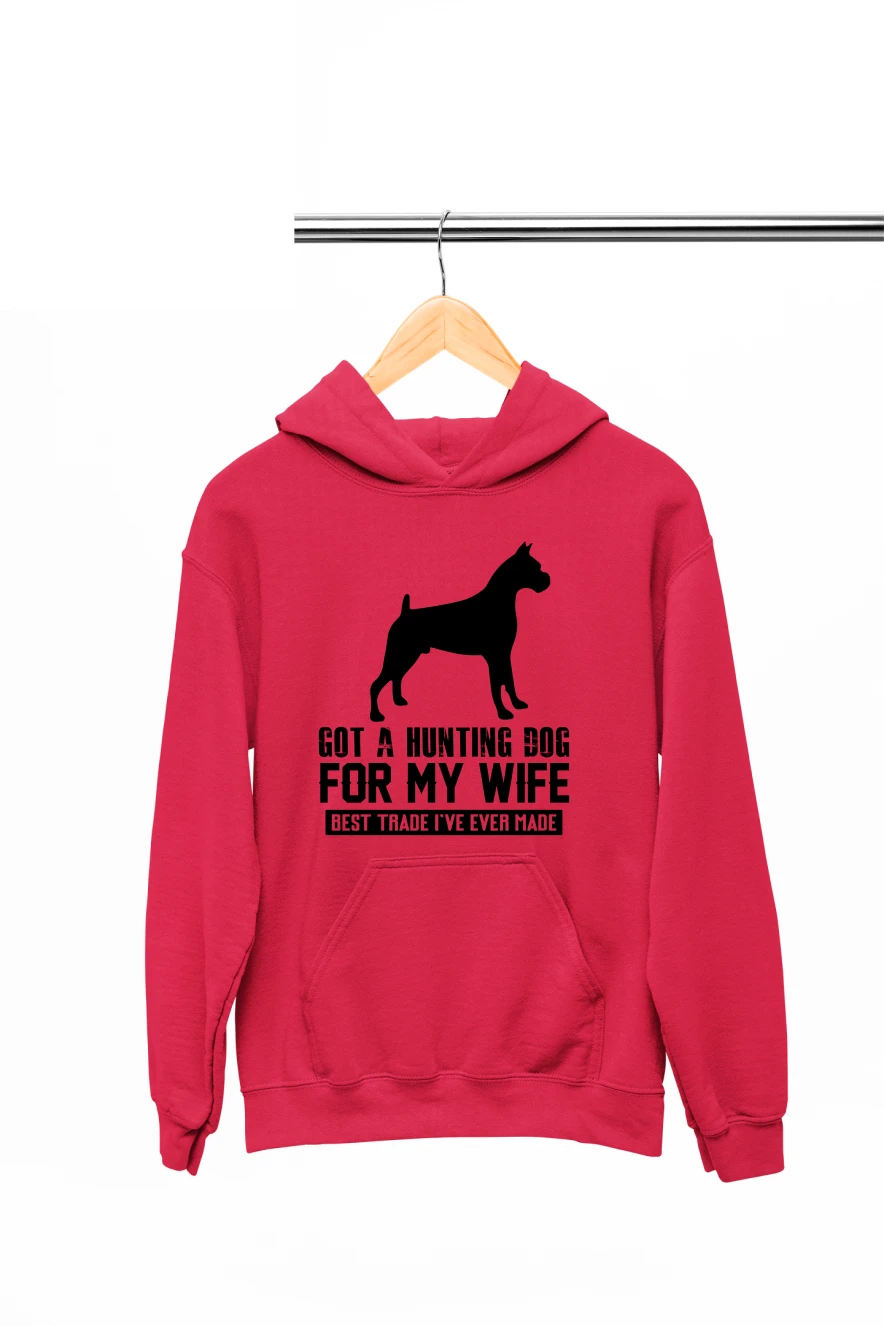 Got a Hunting Dog For My Wife Hoodie (Red, S)