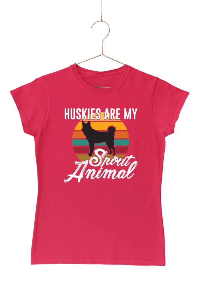 Huskies Are My Spirit Animal Women's Tshirt (Red, S)