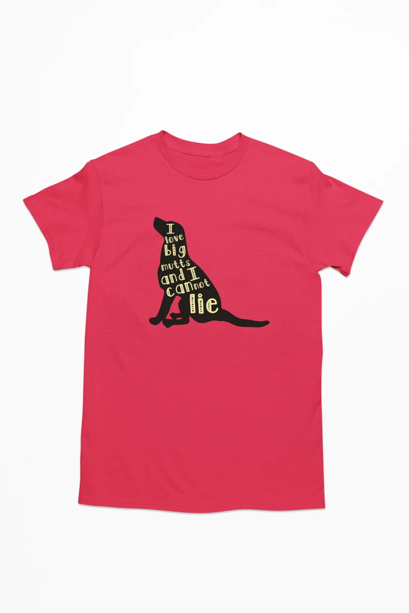 I Love Big Mutts and I Cannot Lie Men's Tshirt (Red, S)