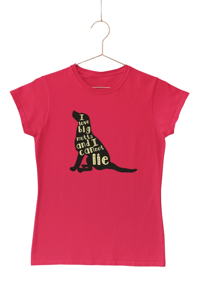 I Love Big Mutts and I Cannot Lie Women's Tshirt (Red, S)