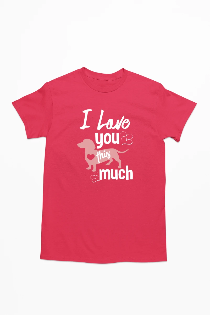 I Love You This Much Men's Tshirt (Red, S)