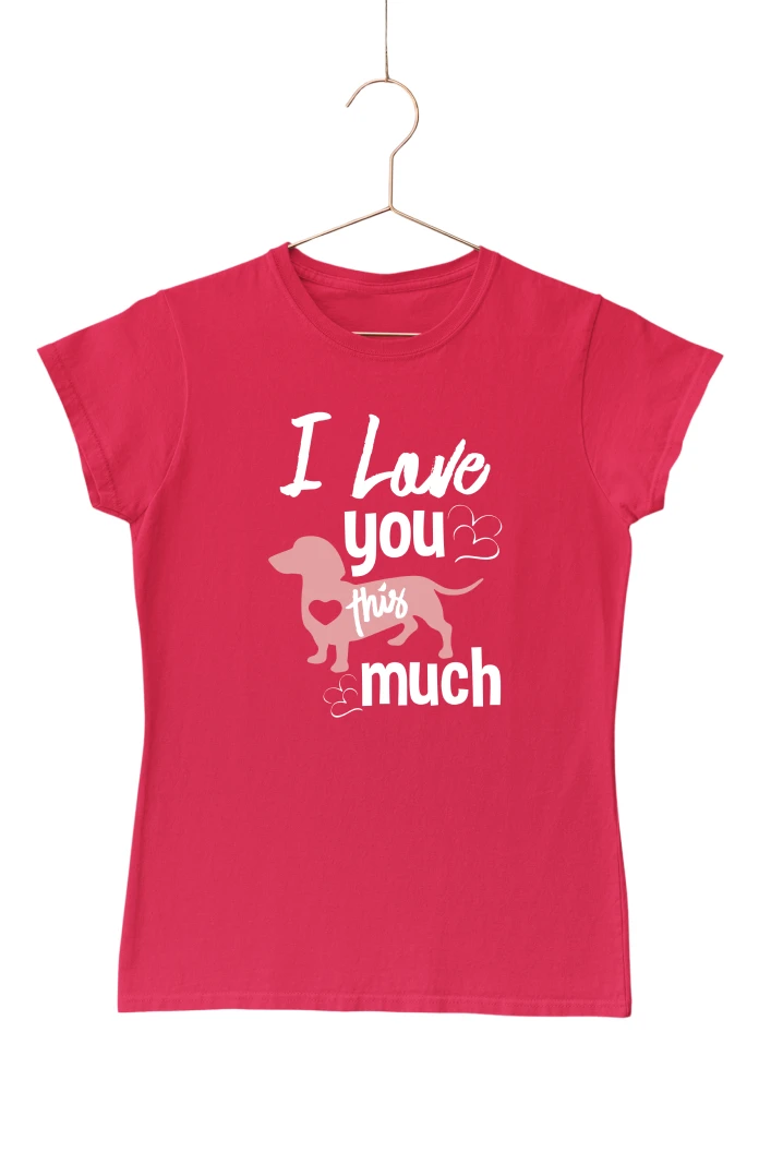 I Love You This Much Women's Tshirt (Red, S)