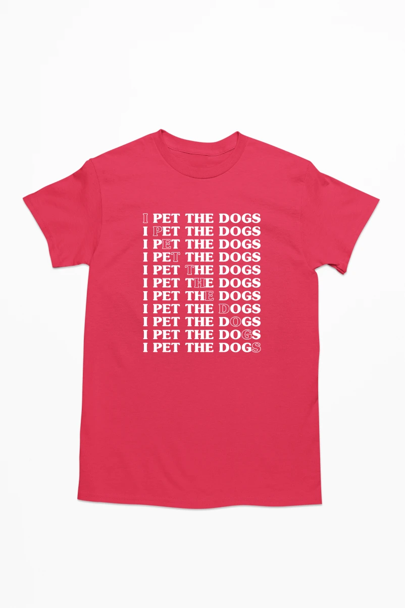 I Pet The Dogs Men's Tshirt (Red, S)