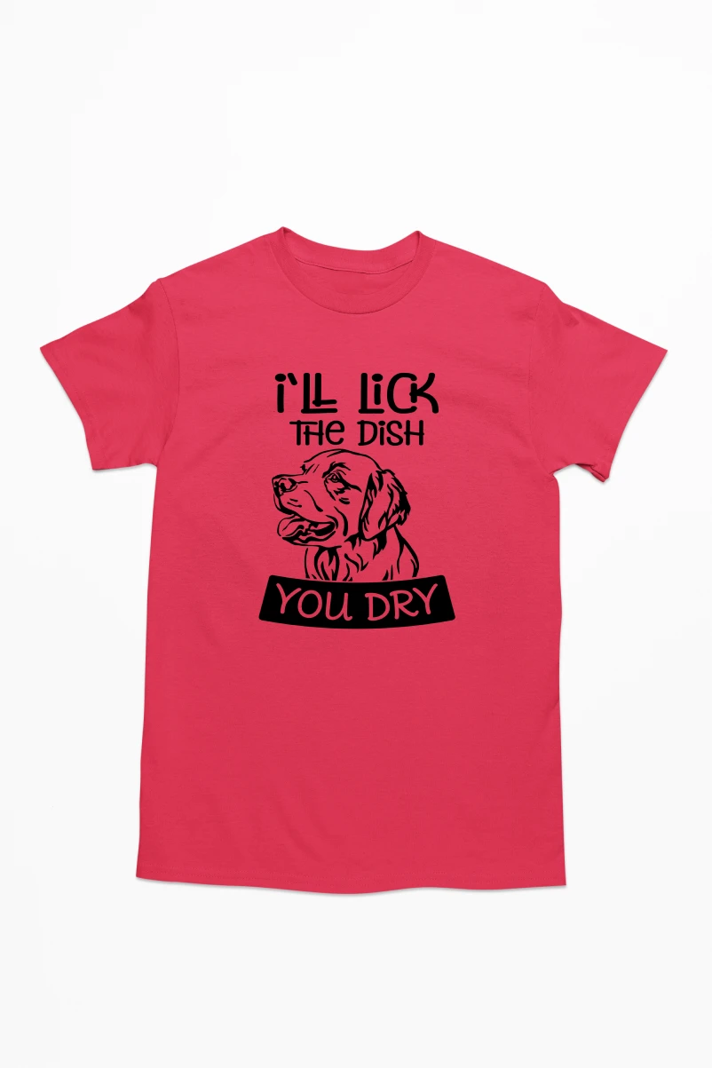 I'll Lick the Dish You Dry Men's Tshirt (Red, S)