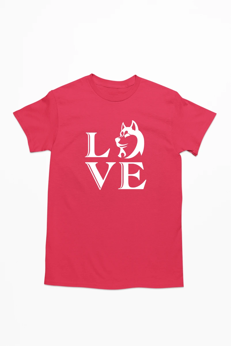 LOVE (Dogs) Men's Tshirt (Red, S)