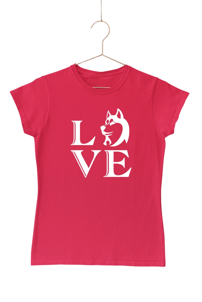 LOVE (Dogs) Women's Tshirt (Red, S)