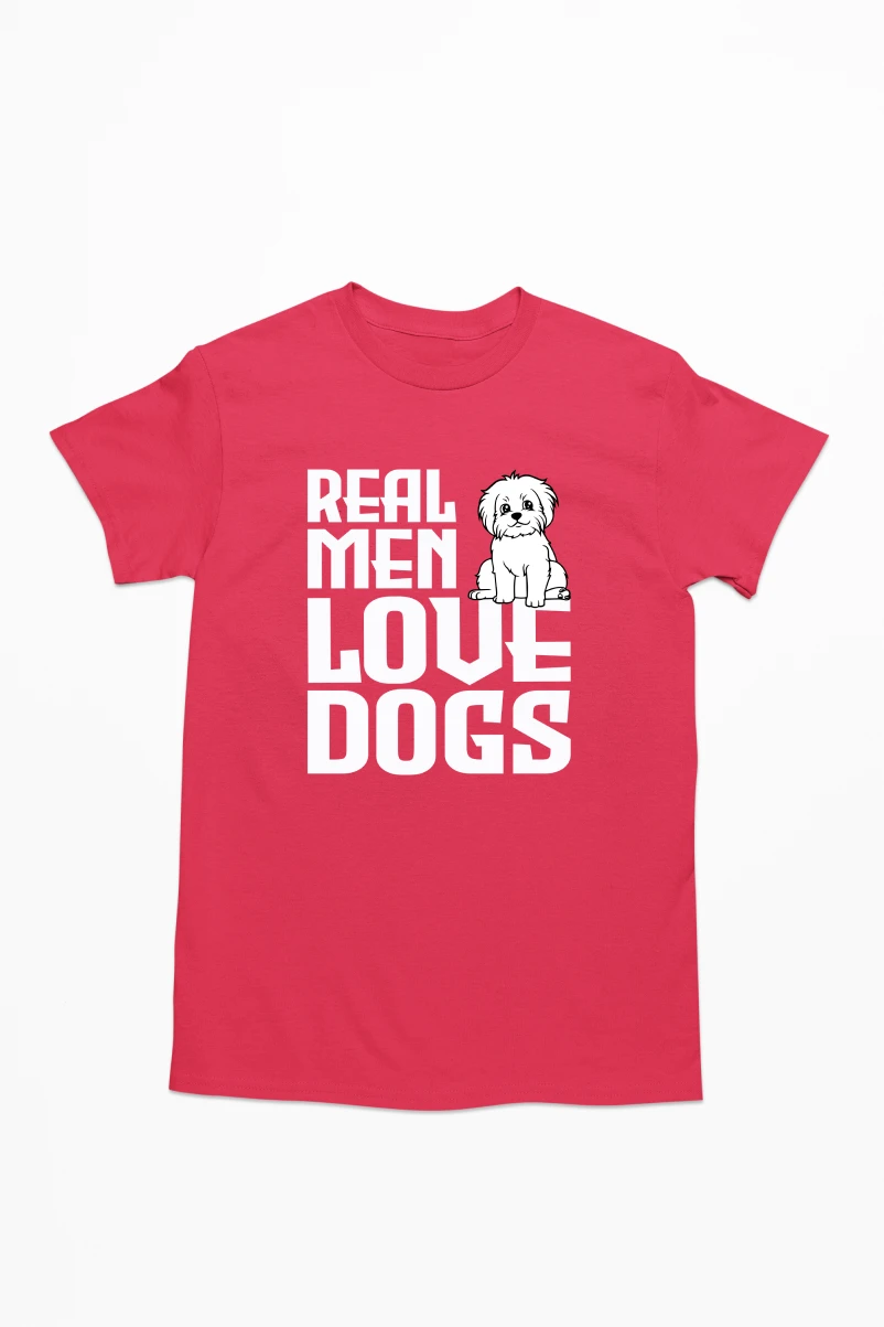 Real Men Love Dogs Men's Tshirt (Red, S)