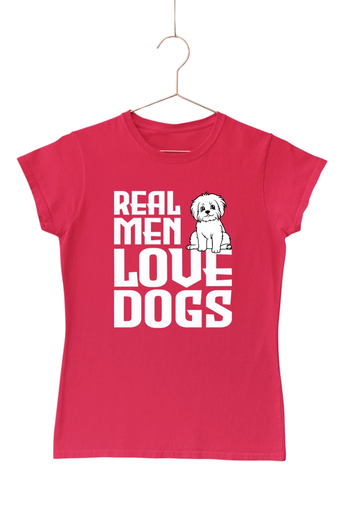 Real Men Love Dogs Women's Tshirt (Red, S)