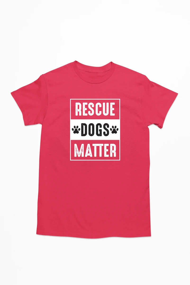 Rescue Dogs Matter Men's Tshirt (Red, S)