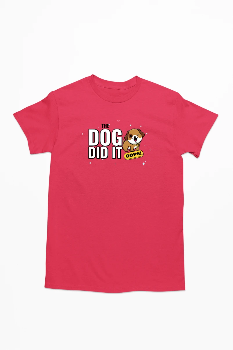 The Dog Did It Men's Tshirt (Red, S)