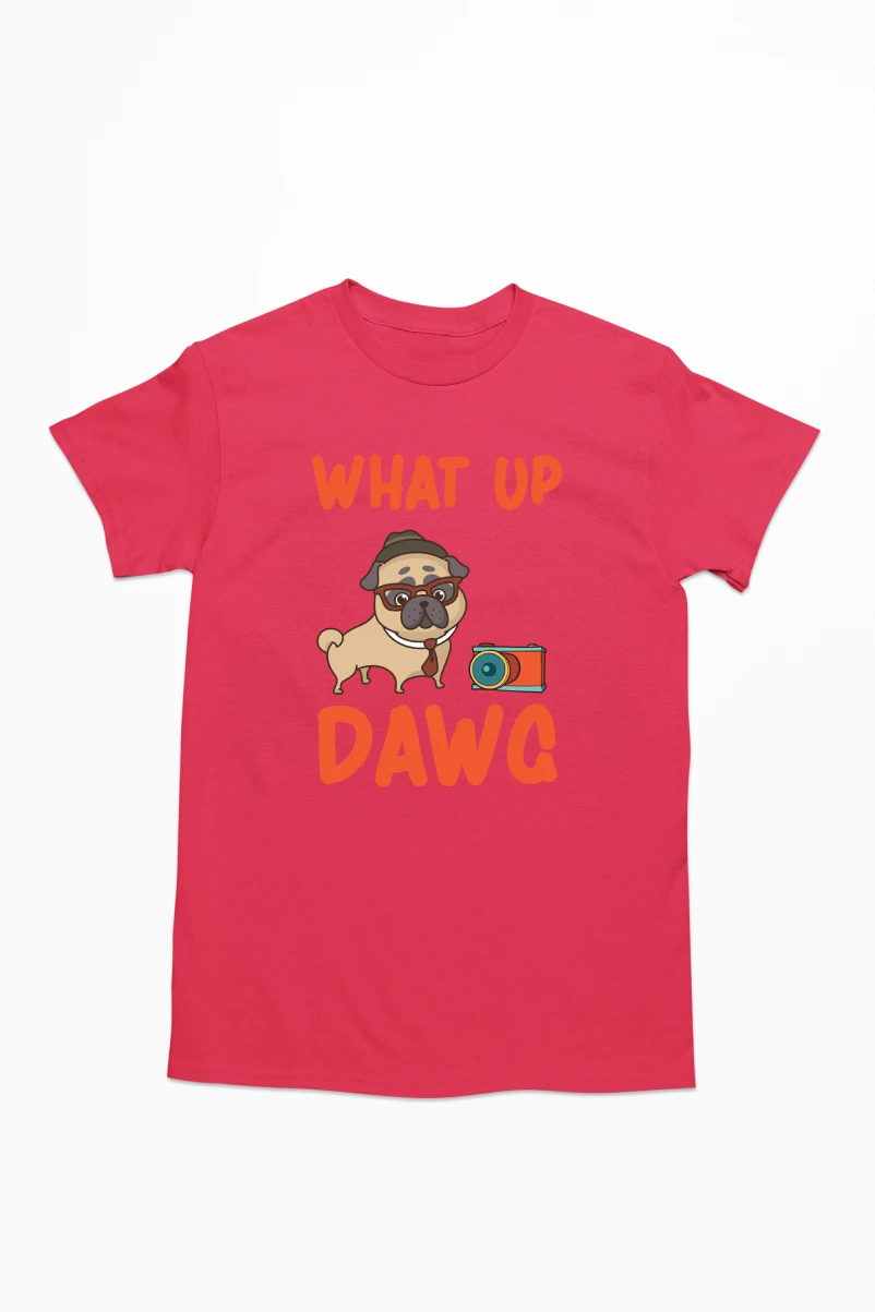 What Up Dawg Men's Tshirt (Red, S)