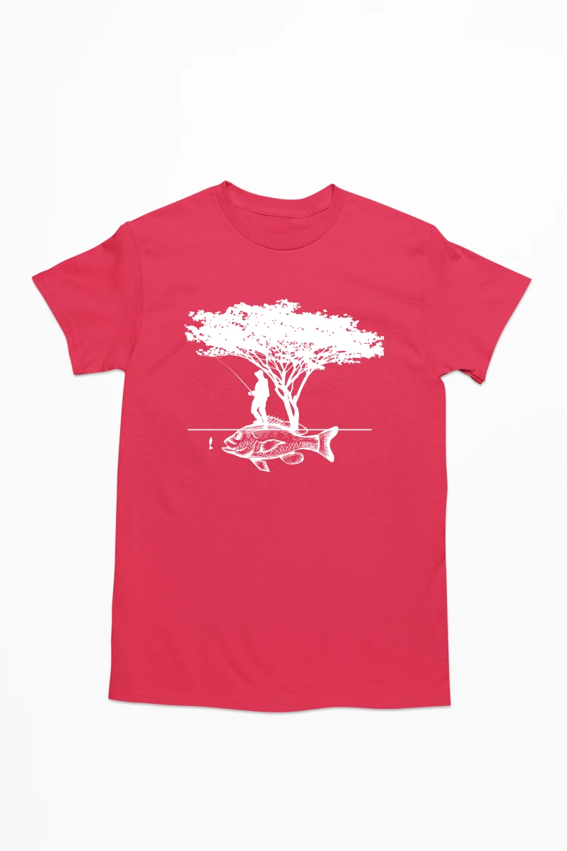 Fishing Art Men's Tshirt (Red, S)