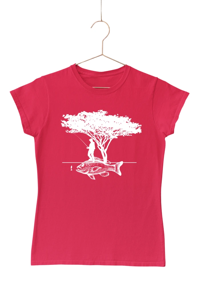 Fishing Art Women's Tshirt (Red, S)