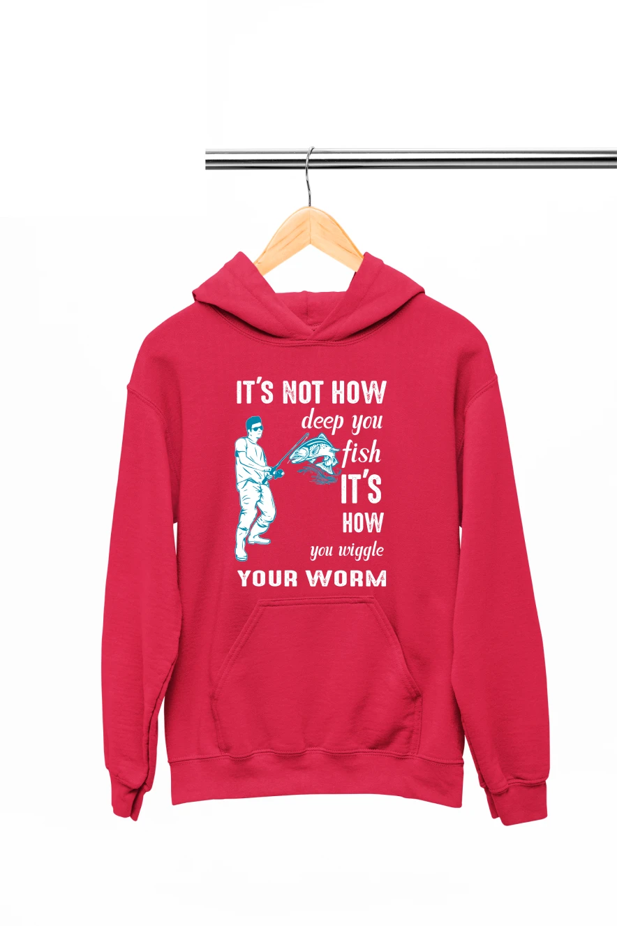 It's Not How Deep You Fish Hoodie (Red, S)