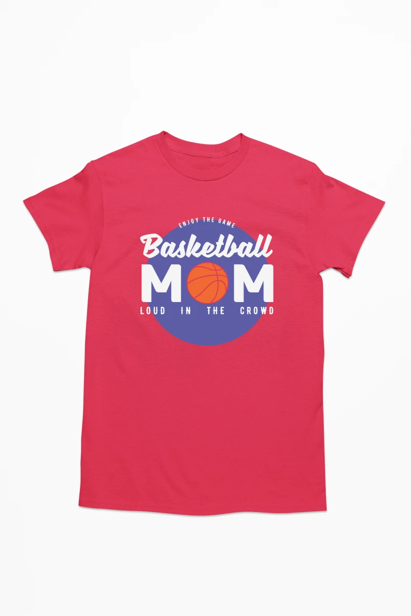 Basketball Mom Loud in the Crowd Men's Tshirt (Red, S)