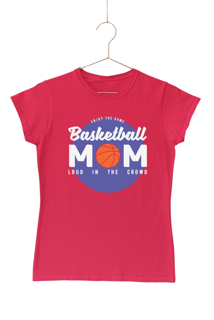 Basketball Mom Loud in the Crowd Women's Tshirt (Red, S)