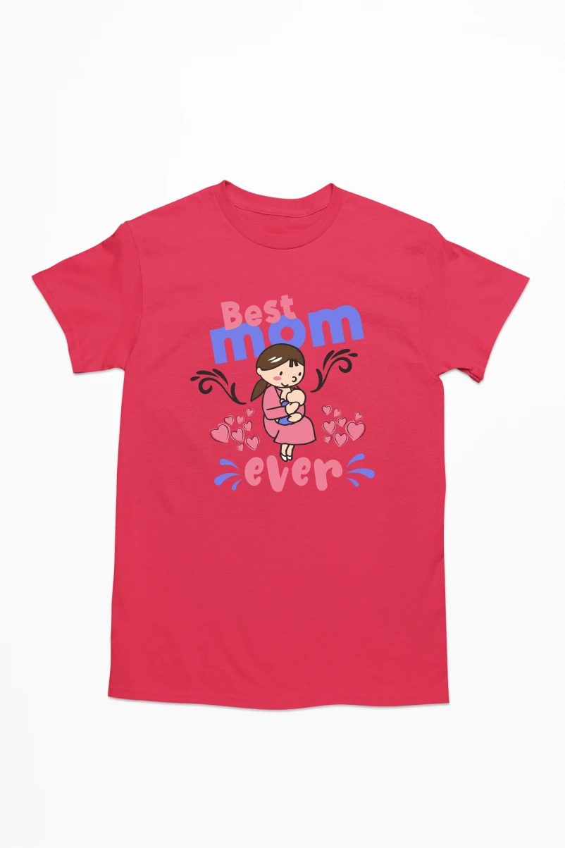 Best Mom Ever Men's Tshirt (Red, S)