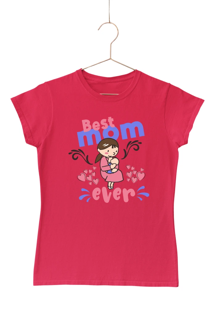 Best Mom Ever Women's Tshirt (Red, S)
