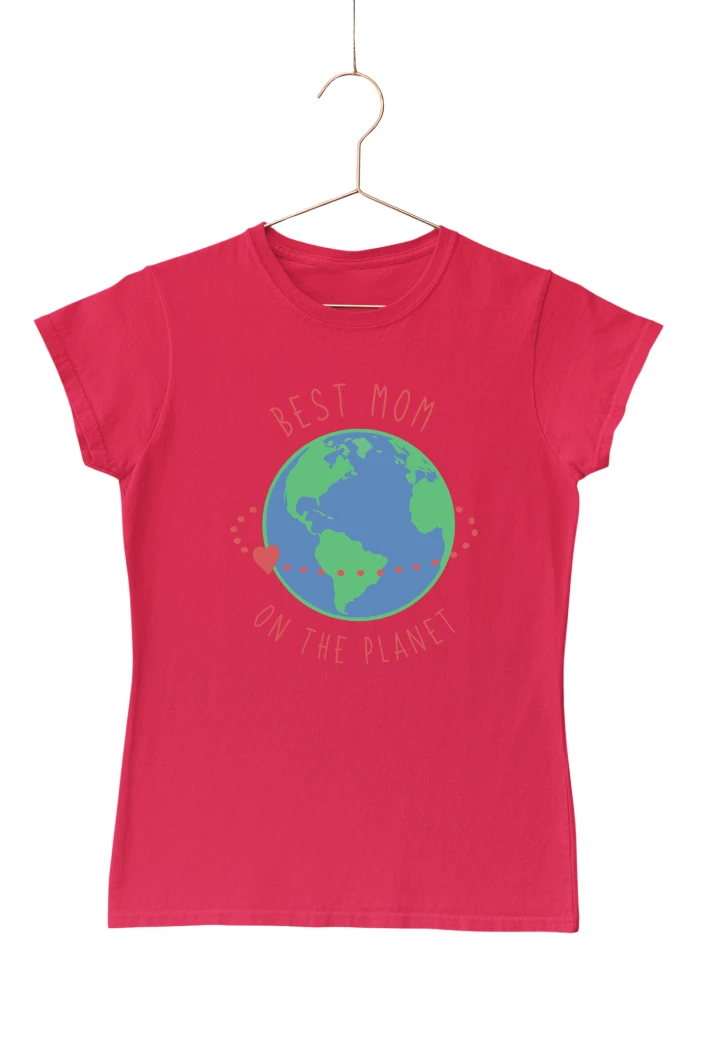 Best Mom on the Planet Women's Tshirt (Red, S)