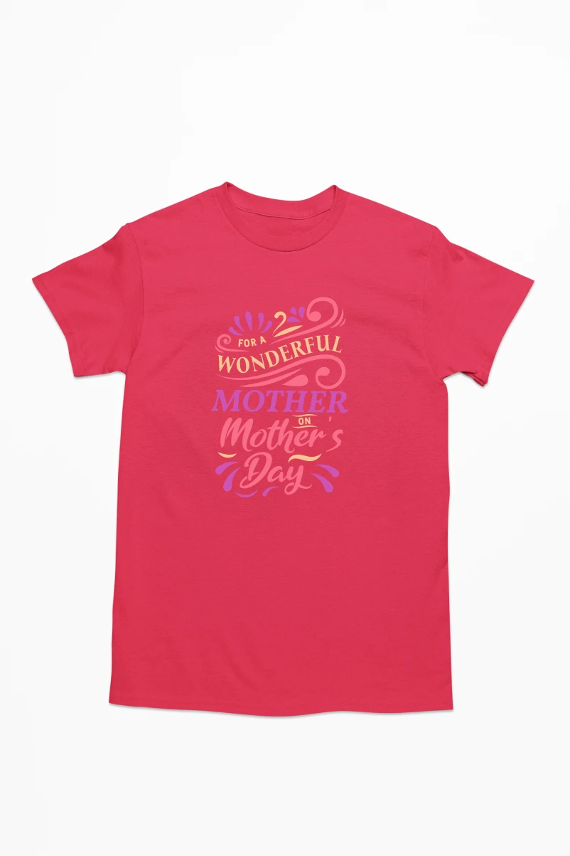 For a Wonderful Mother on Mother's Day Men's Tshirt (Red, S)