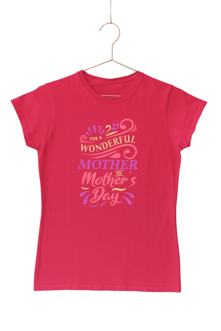 For a Wonderful Mother on Mother's Day Women's Tshirt (Red, S)